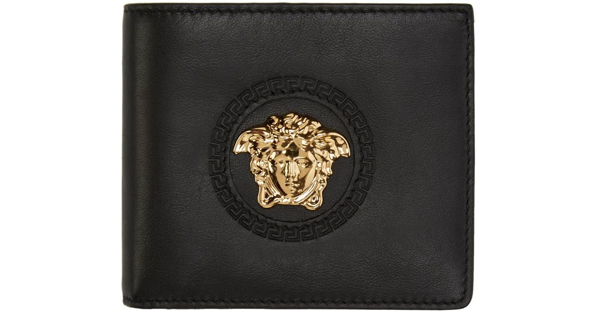 Versace Leather Black Medusa Wallet for Men Lyst