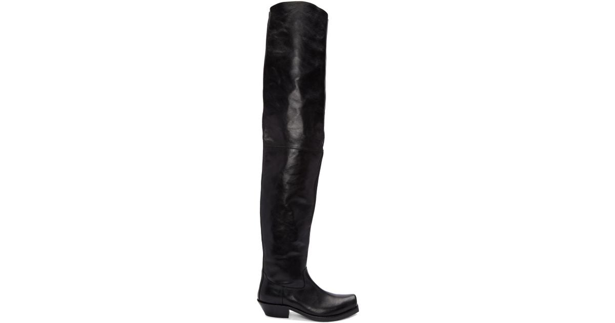 Vetements Black Leather Over-the-knee Boots for Men | Lyst
