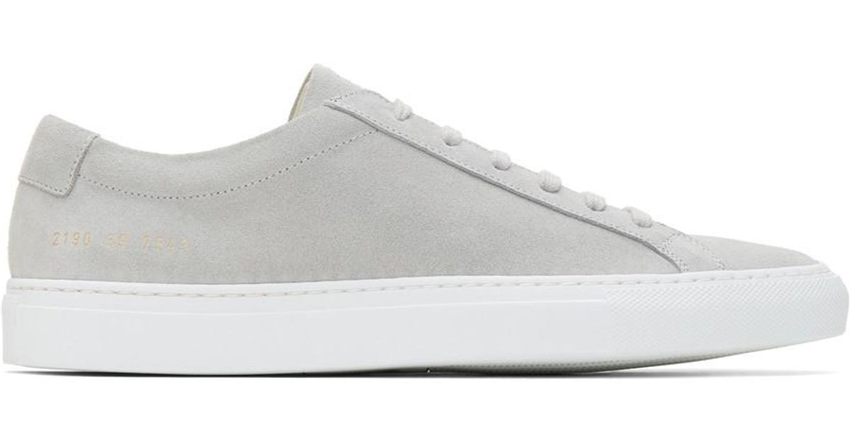 Common Projects Grey Suede Original Achilles Low Sneakers in Gray 