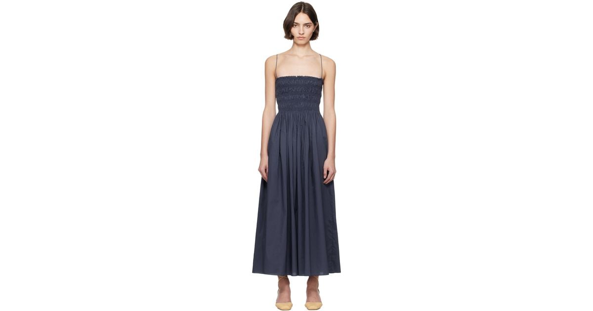 Matteau ネイビー Shirred Bodice マキシワンピース ブラック | Lyst
