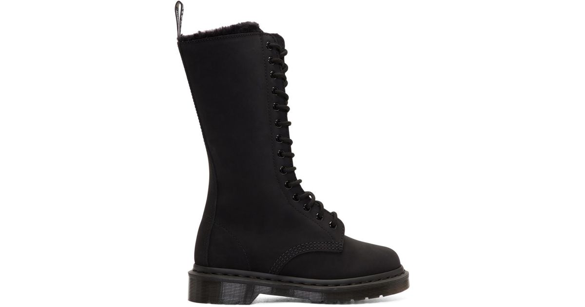 black suede fur lined boots