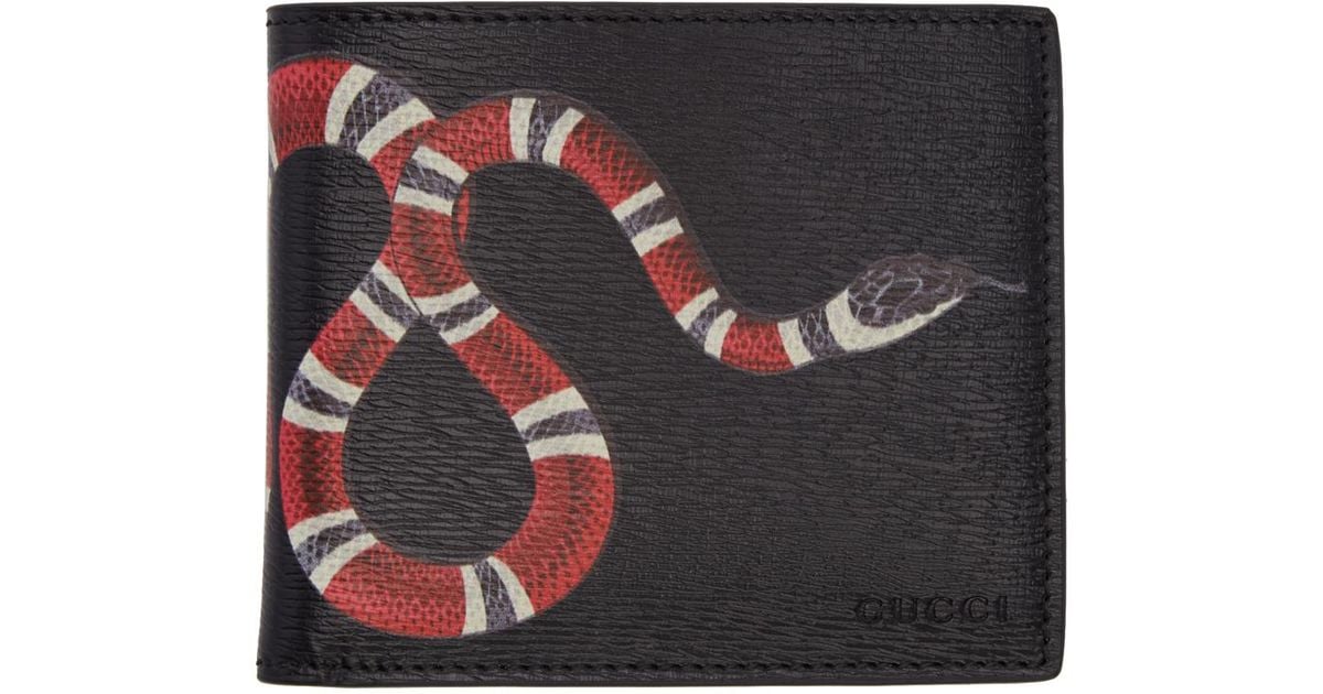 Gucci Black Leather Snake Wallet for 