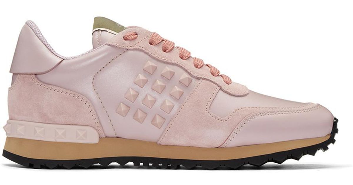 valentino rockstud sneakers pink