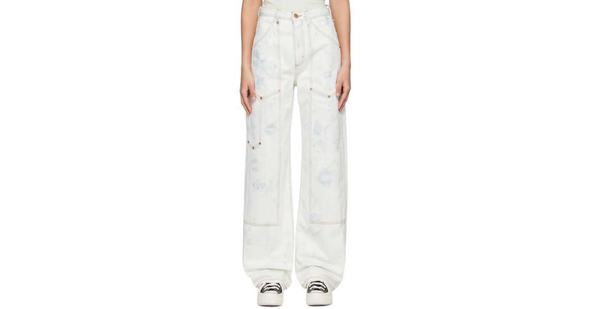 RE/DONE White Super High Workwear Jeans | Lyst