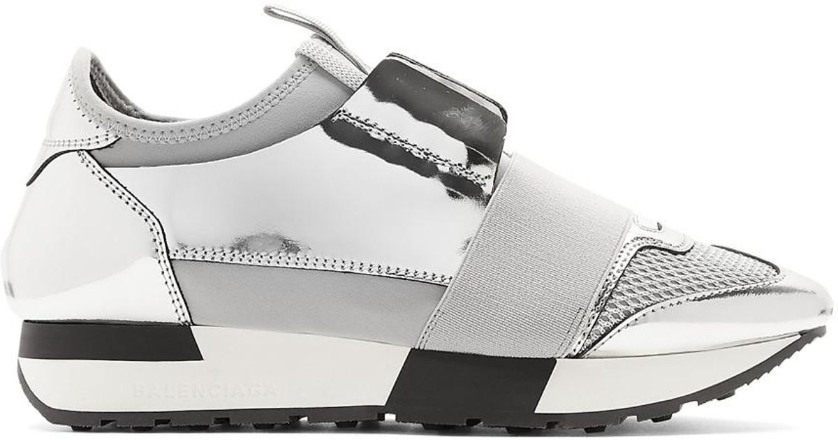 balenciaga silver race runner