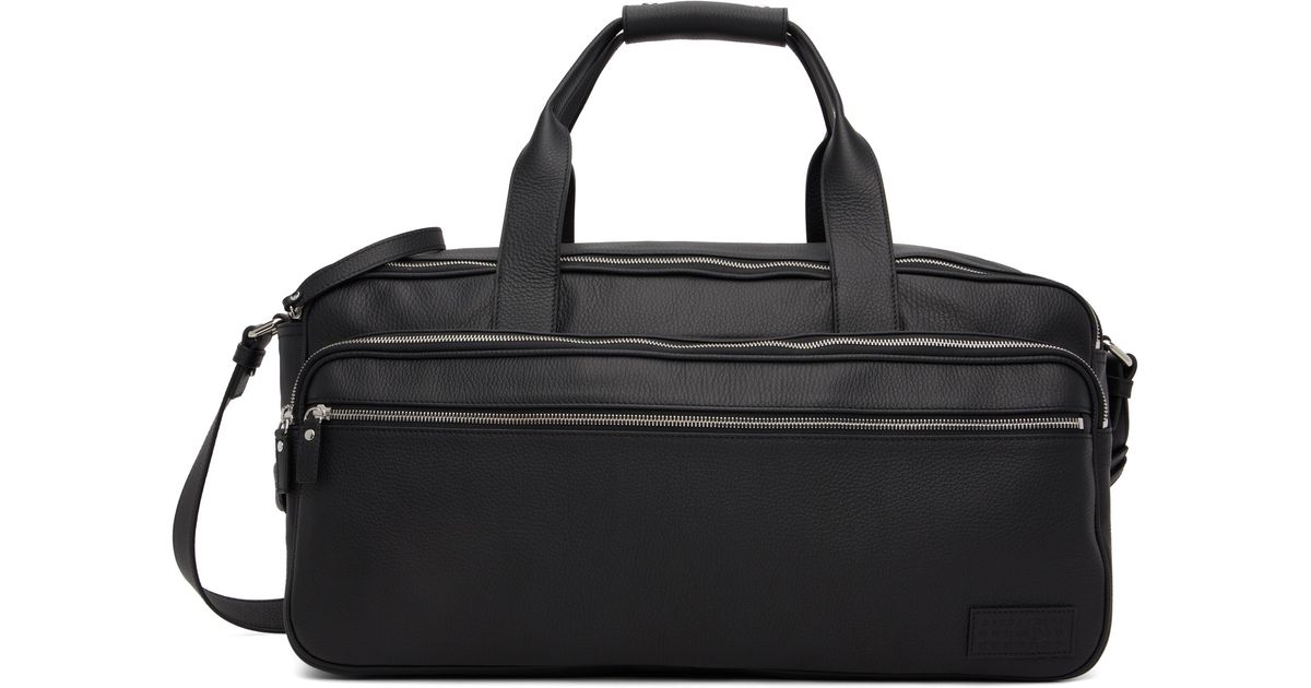 MM6 by Maison Margiela Leather Travel Duffle Bag in Black for Men