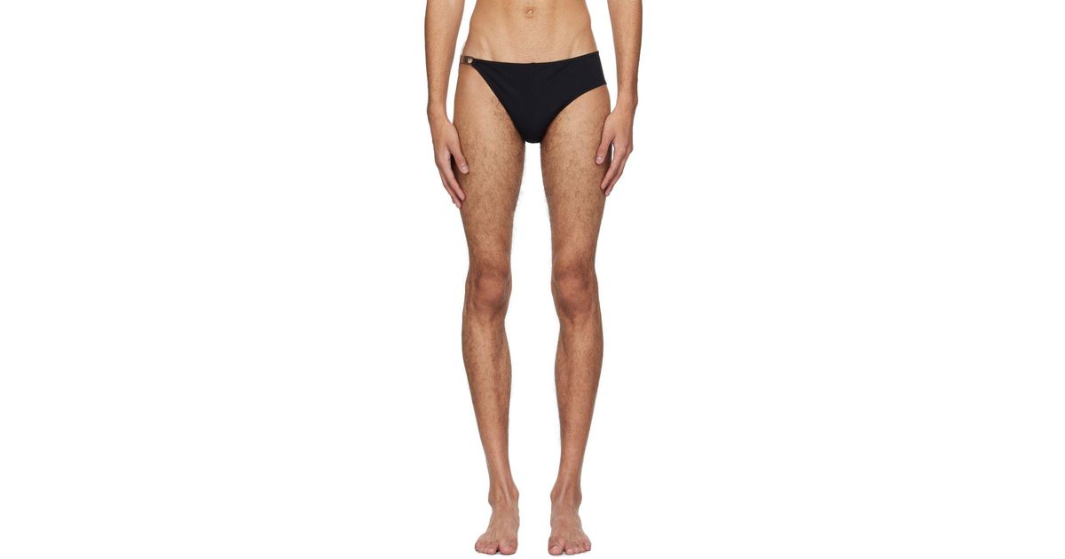 Rick Owens Black Penta Swim Briefs