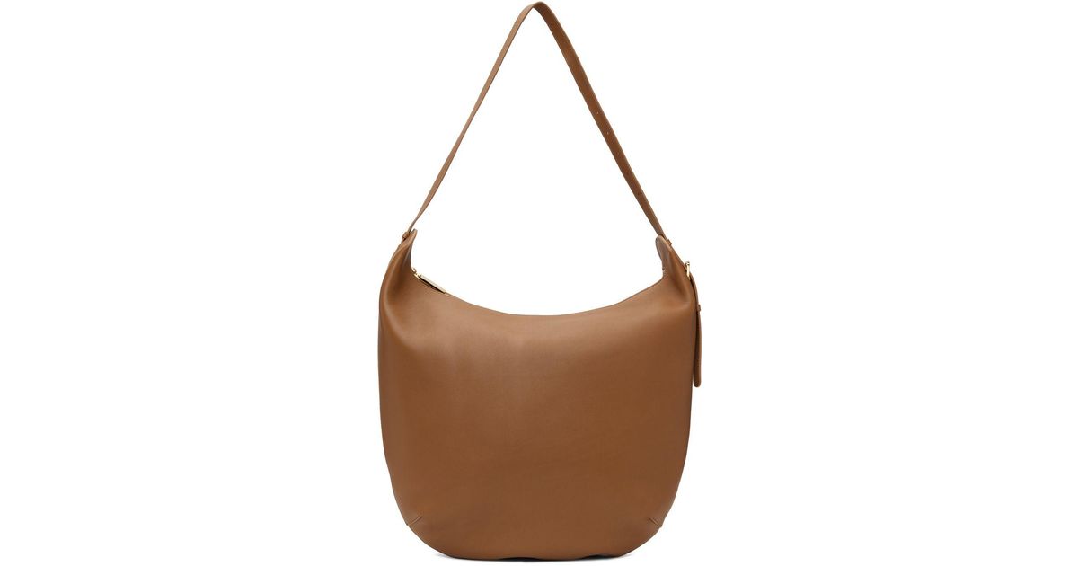 Allie Medium Leather Shoulder Bag in Brown - The Row