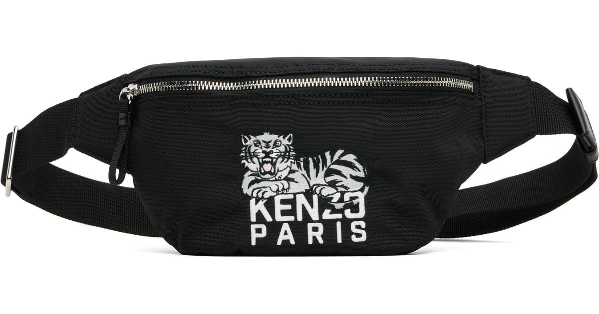 KENZO Paris Happy Tiger' Belt Bag in Black for Men | Lyst
