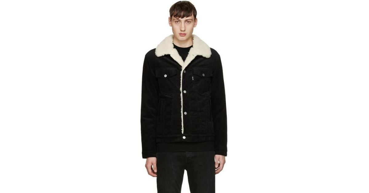 Black Corduroy Sherpa Jacket 