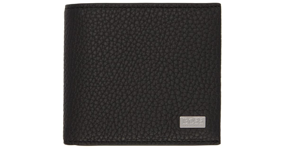 BOSS by HUGO BOSS Leather Wallet Crosstown 8 Cc in Grey (Black) for Men |  Lyst