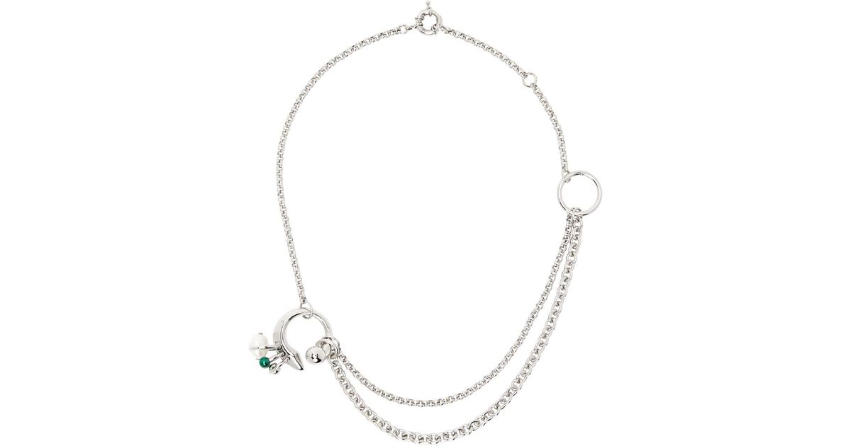 ACNE STUDIOS シルバー Multi-Chain チャームネックレス ACNE STUDIOS シルバー Multi-Chain チャームネックレス