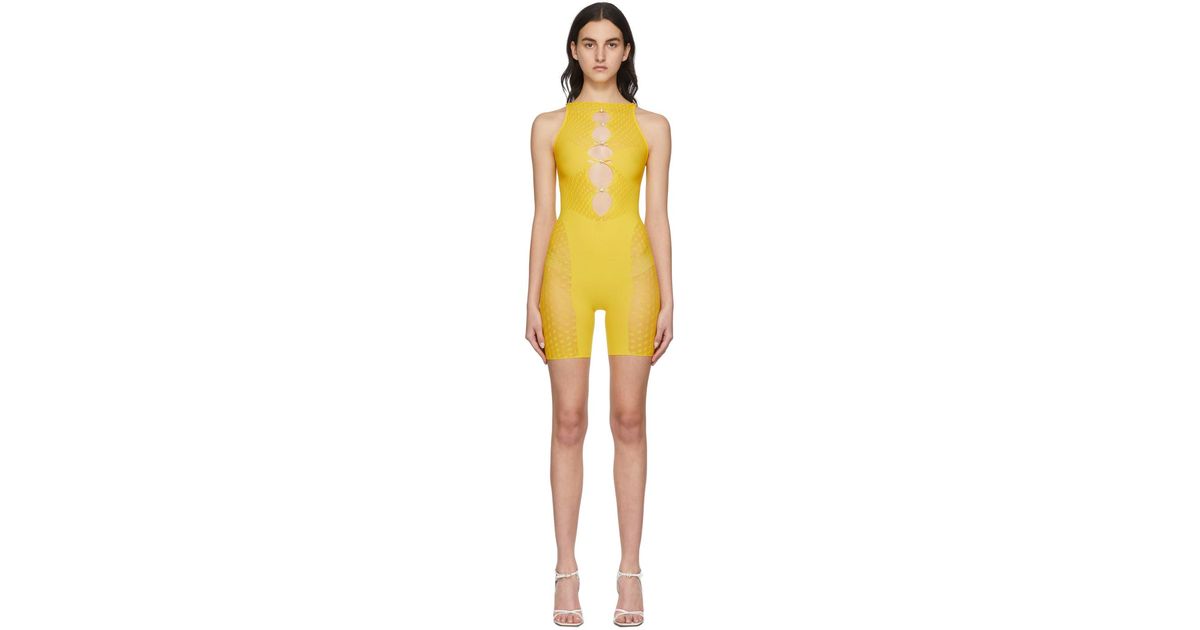 Poster Girl Synthetic Ssense Exclusive Yellow Jetta Jumpsuit | Lyst