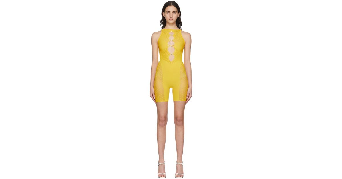 Poster Girl Synthetic Ssense Exclusive Jetta Jumpsuit in Yellow Lyst