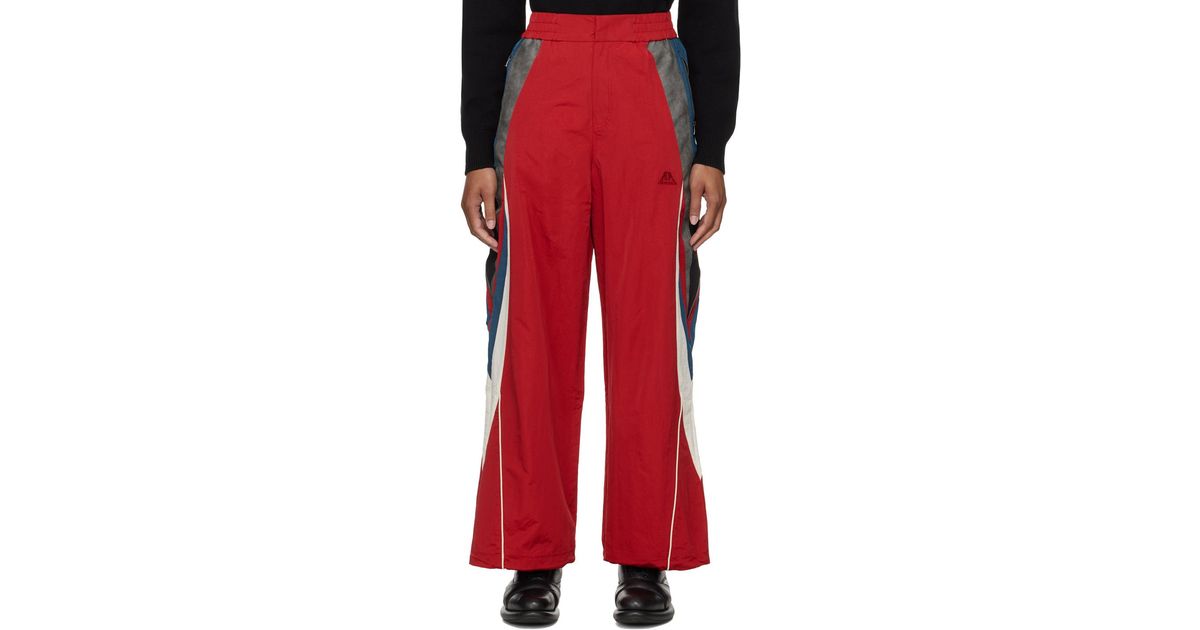 ADER error Red Paneled Track Pants
