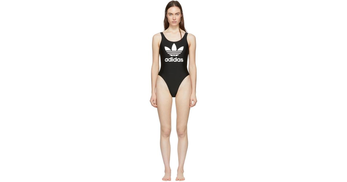 adidas Originals Trefoil One Piece Swimsuit in Black Lyst