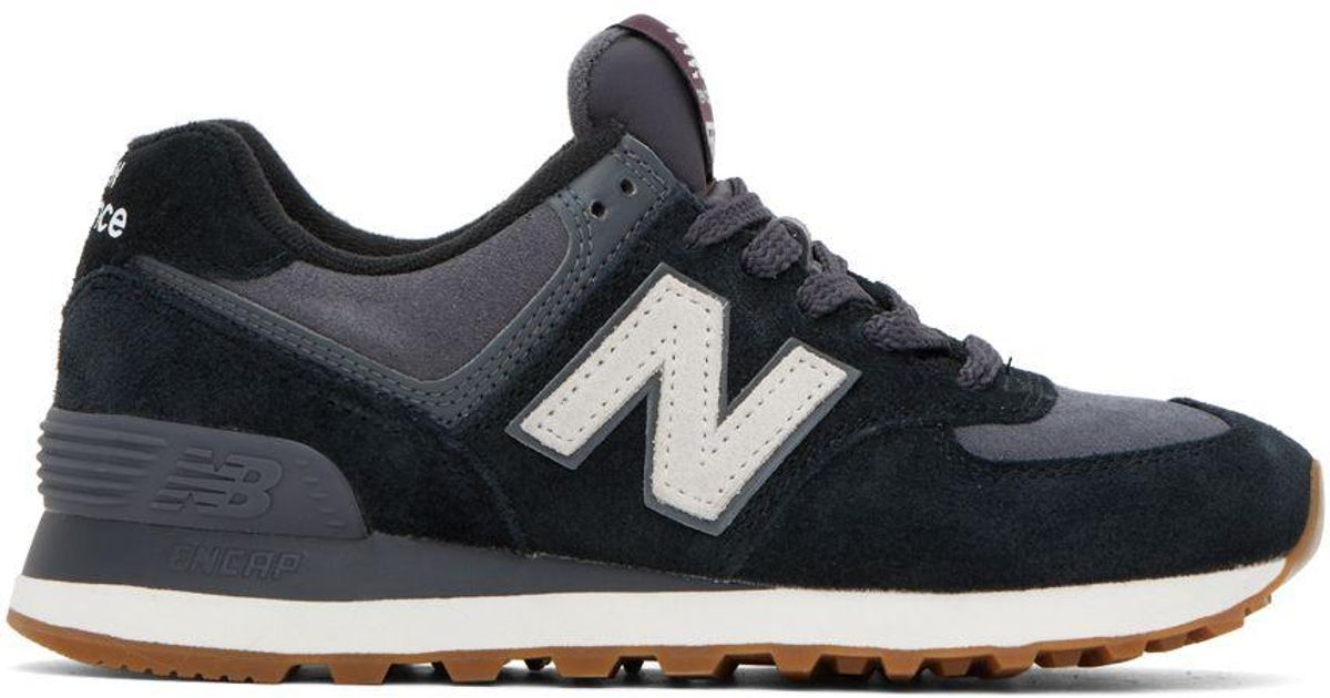 New Balance Black & Gray 574 Sneakers | Lyst