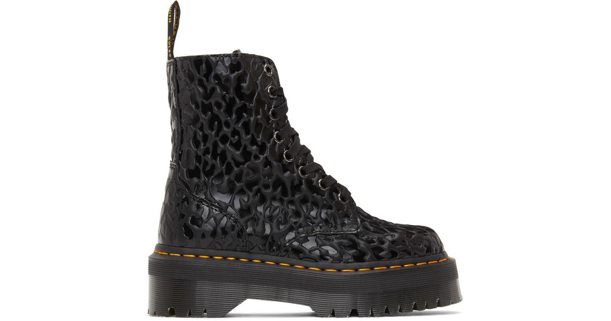 Dr. Martens Xgirl Edition Leopard Jadon Boots in Black Lyst
