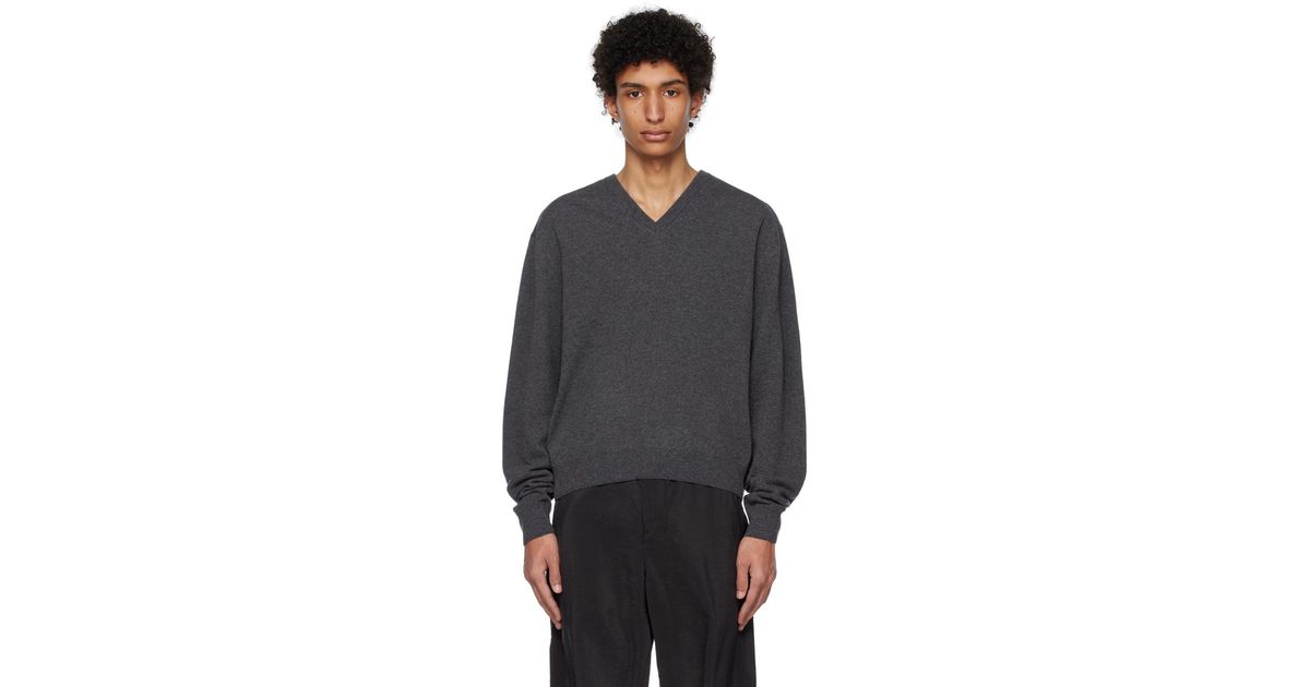 Lemaire V-neck Sweater in Black for Men | Lyst Canada