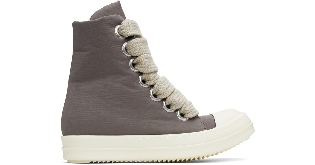 Rick Owens Hollywood Jumbo Lace Puffer Sneaks Sneakers in Gray | Lyst