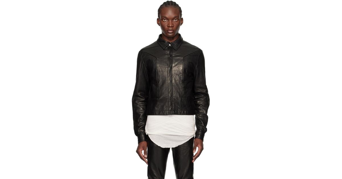 メンズ Rick Owens Porterville Alice Strobe レザージャケット