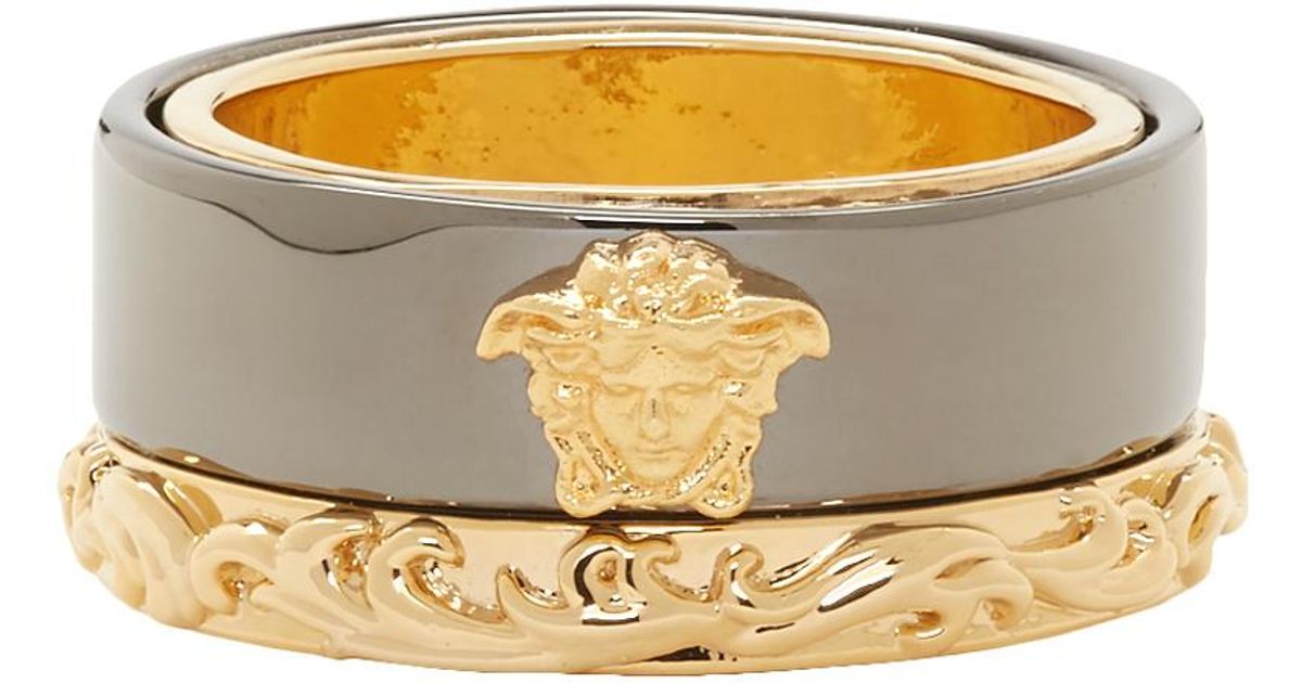 Silver Medusa Ring by Versace on Sale