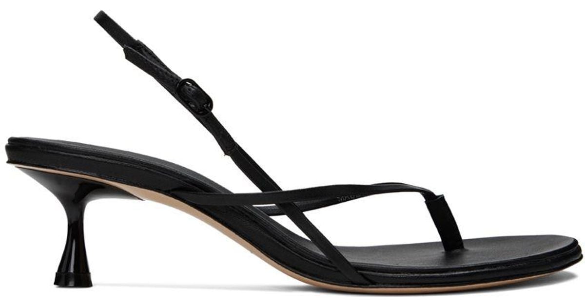STUDIO AMELIA Wishbone 50 Heeled Sandals in Black | Lyst