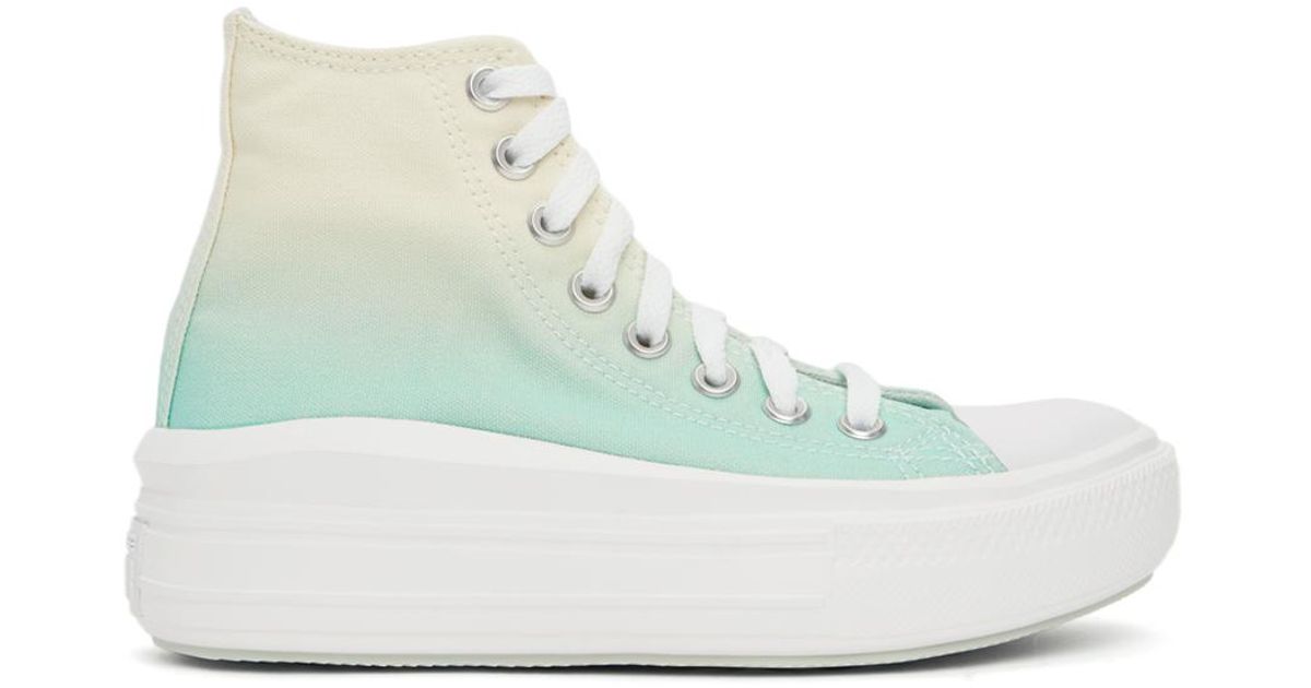 Converse Green & Beige Ombre Chuck Taylor All Star Move Hi Sneakers | Lyst