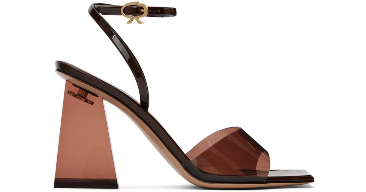 【Gianvito Rossi】ジャンヴィト・ロッシ / COSMIC Gianvito Rossi Brown Cosmic 85 Heeled Sandals in Black