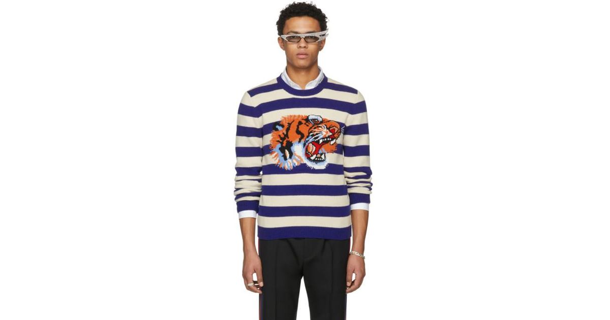 gucci tiger striped sweater