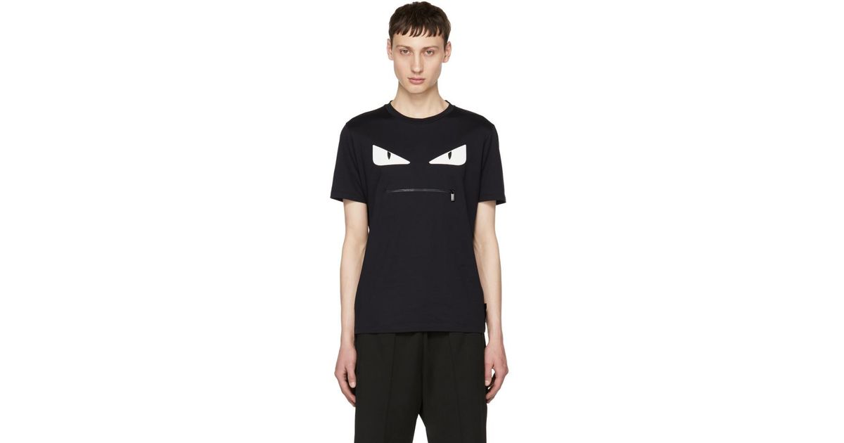 fendi t shirt zip mouth white