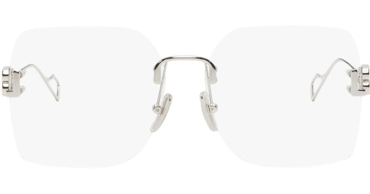 【関税込み】Balenciaga シルバー Mercury スクエアメガネ Balenciaga Silver Mercury Squared Metal Glasses Balenciaga