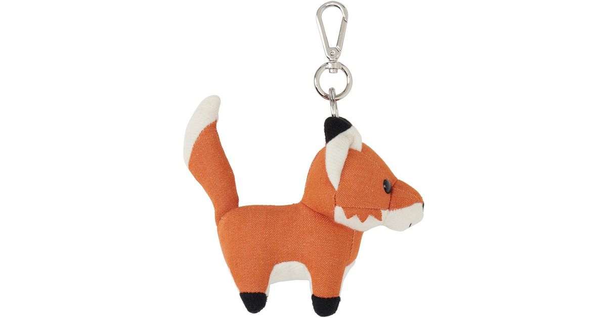 Maison Kitsuné Orange & White Medium Fox Keychain | Lyst Canada