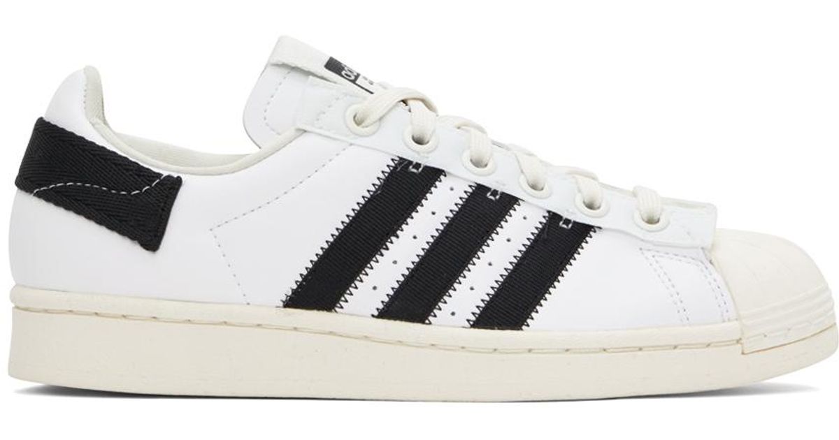 adidas Originals Leather White & Black Superstar Parley Low-top Sneakers for Men | Lyst
