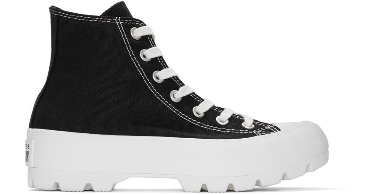 black & white ctas lugged hi sneakers