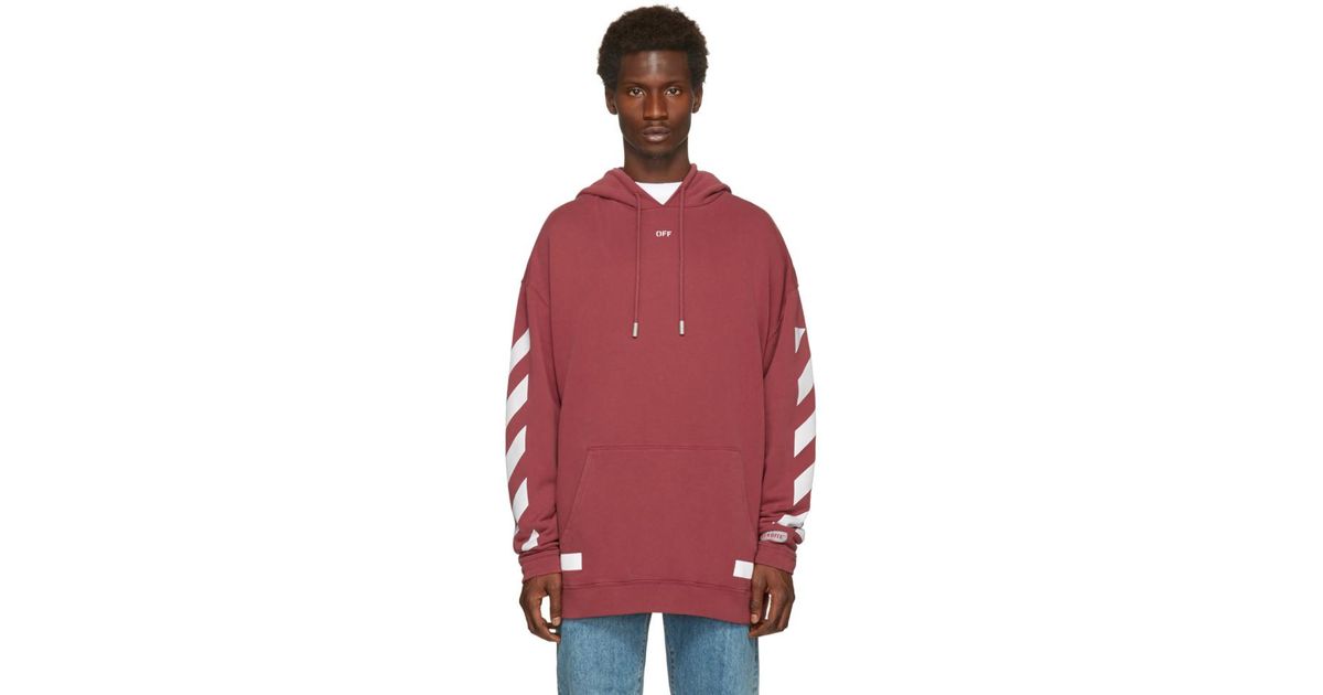 off white burgundy hoodie