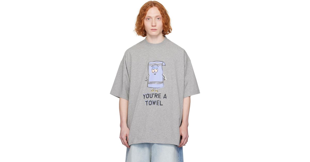 VETEMENTS You're a Towel オーバーサイズ コットン Tシャツ Vetements 'You'Re A Towel' Oversized T-Shirt in Gray for Men