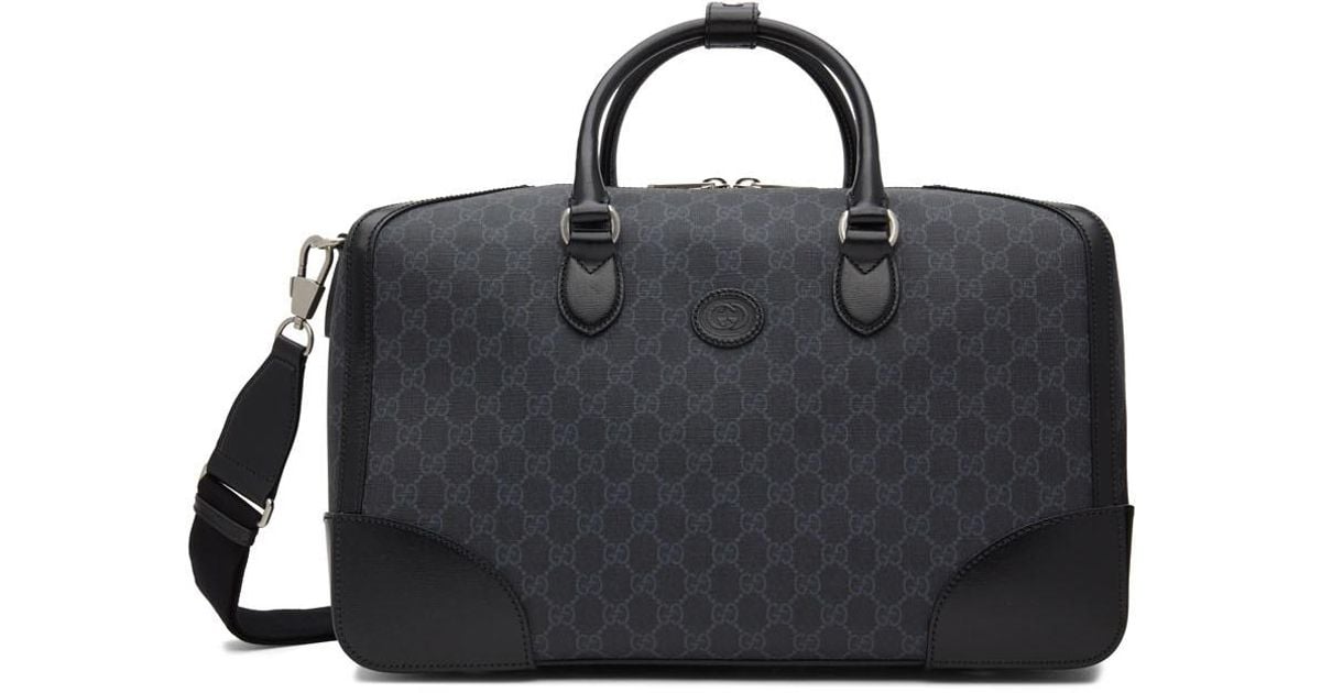 Gucci Canvas Black Interlocking G Travel Bag for Men Lyst UK