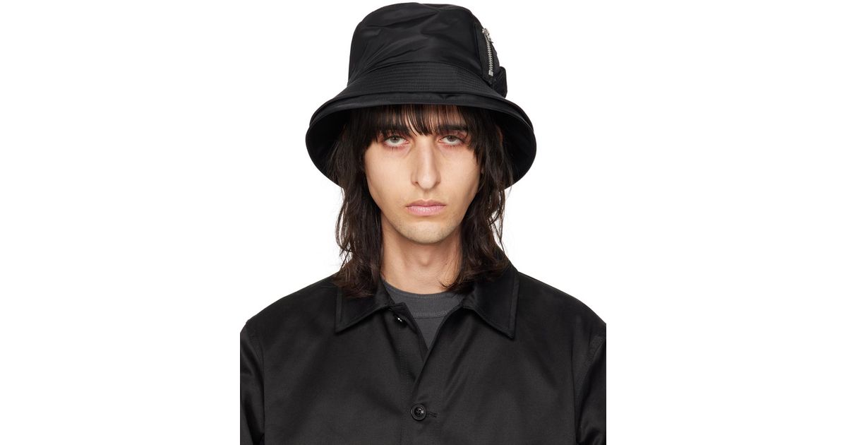 メンズ Sacai ポケット ダブルブリム ハット ブラック | Lyst