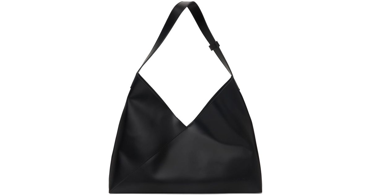 【MM6 Maison Margiela】 Abrasivato Shopping レザー バッグ MM6 Maison Margiela Black Abrasivato Leather Shopping Bag