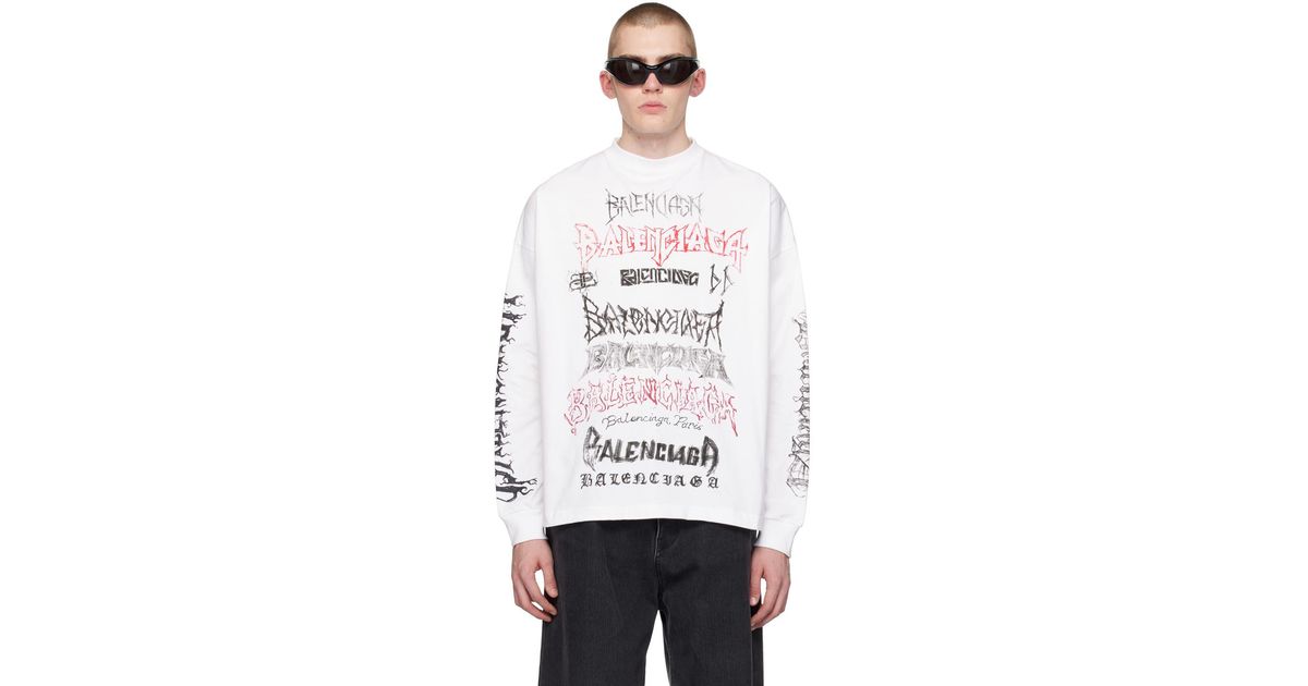 メンズ Balenciaga ホワイト Diy Metal 長袖tシャツ ホワイト | Lyst