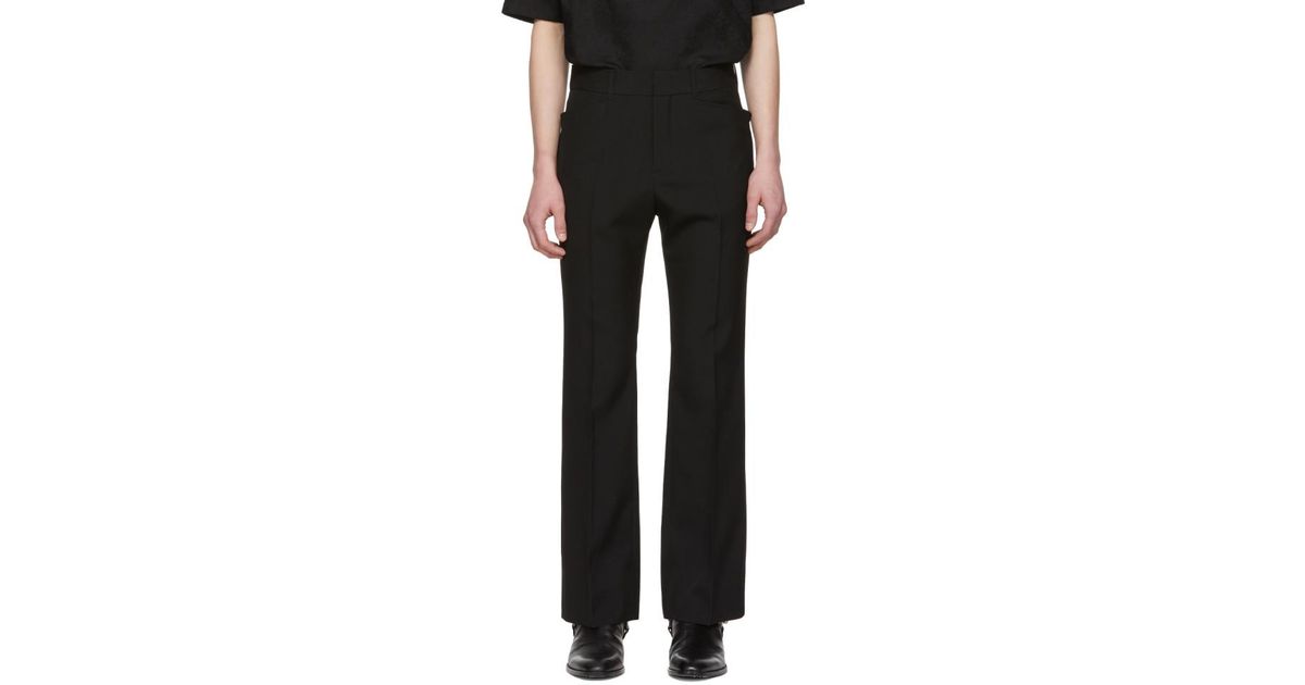 Saint Laurent Black Wool Flare Trousers for Men | Lyst