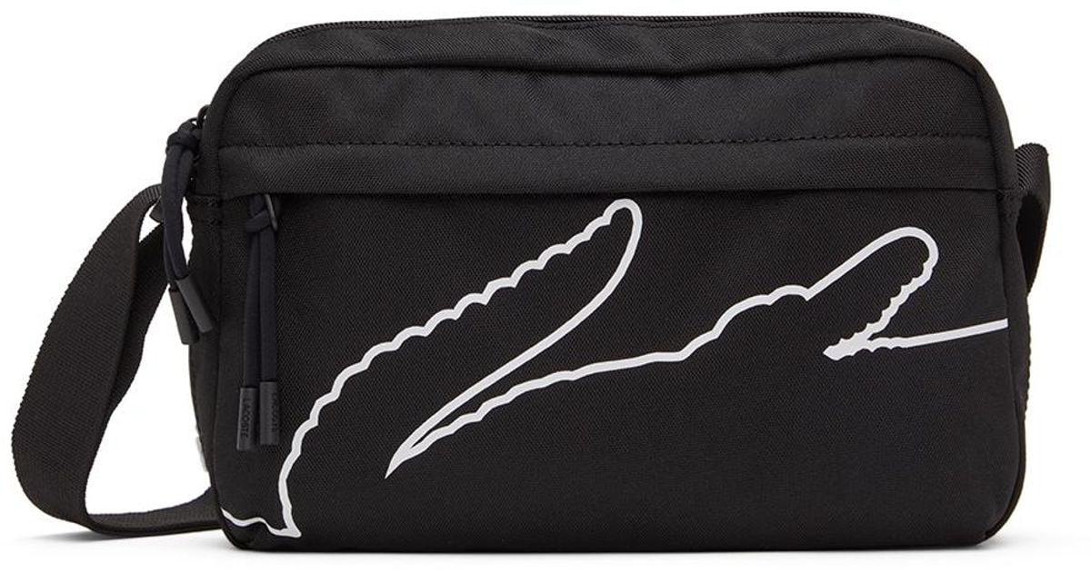 Lacoste Canvas Neocroc Messenger Bag in Black for Men Lyst UK