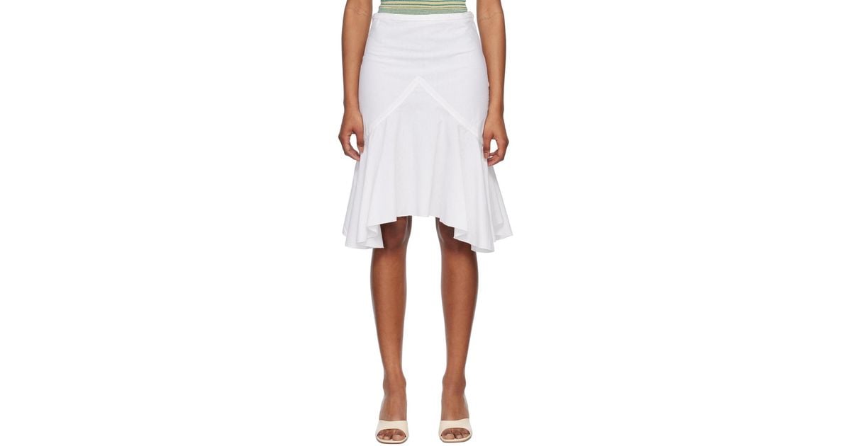 GIMAGUAS Cariño Midi Skirt in White | Lyst