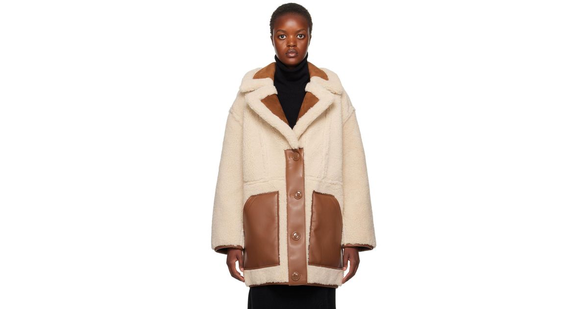 Off white shearling best sale jacket