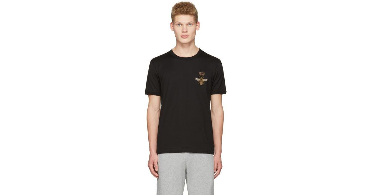 Dolce & Gabbana Black Crown Bee T-shirt for Men | Lyst