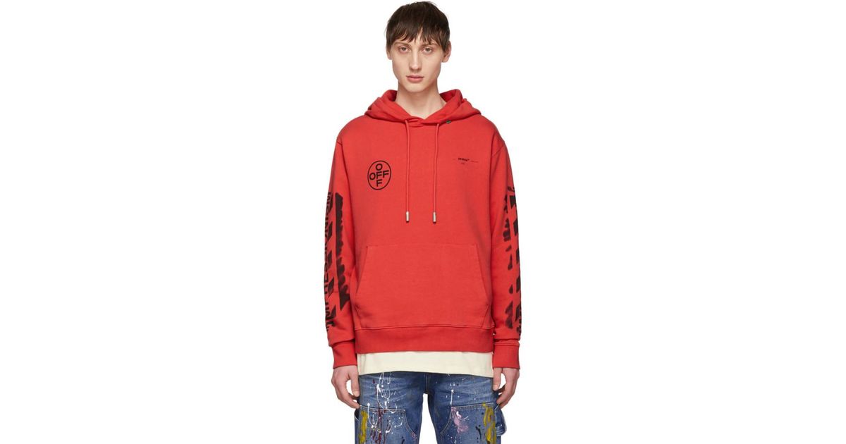 Off white black sales diag stencil hoodie