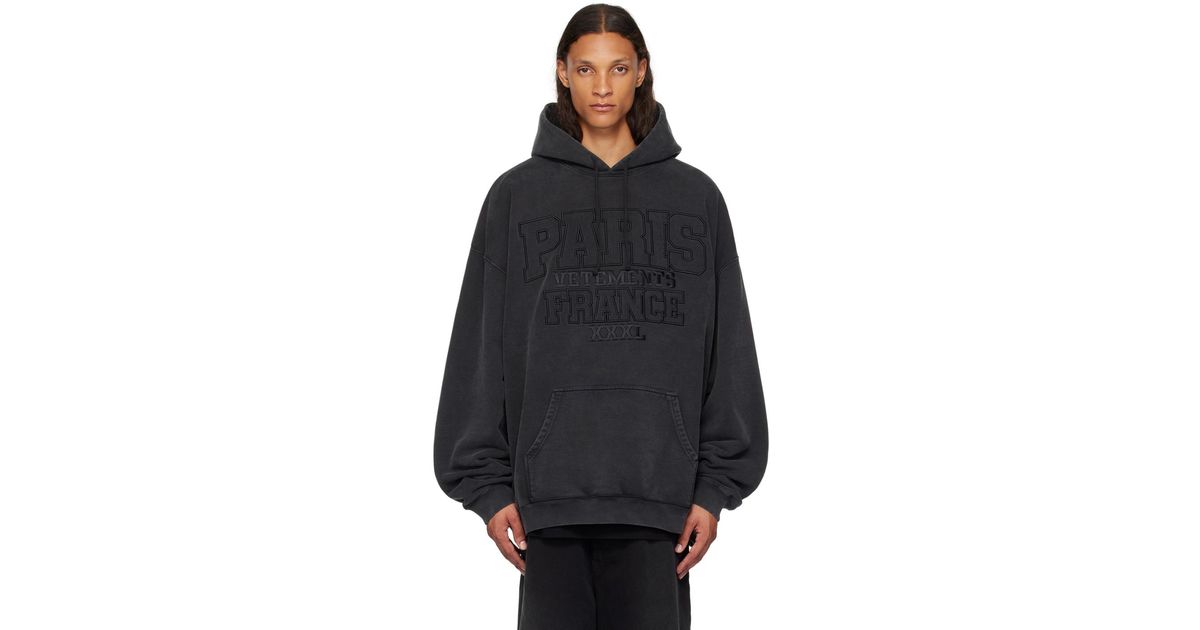 Vetements 'paris Xxxl' Hoodie in Black for Men | Lyst