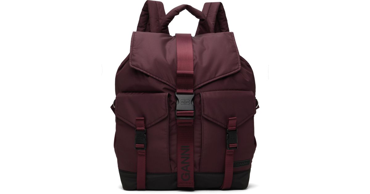 Ganni Blue and Red Backpack GANNI BLUE TECH BACKPACK - A6372 | REVERSIBLE main image 3