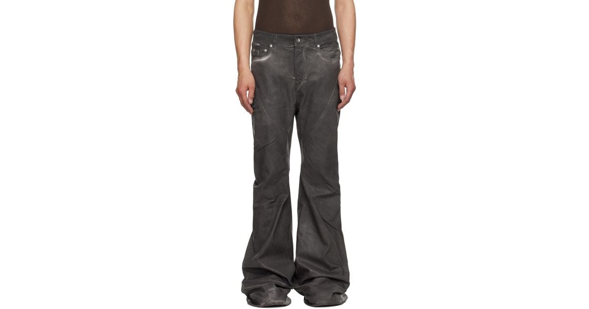 Rick Owens Hollywood Bias Bootcut Jeans in Black for Men | Lyst